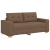 Sofa dwuosobowa, brązowa, 140 cm, tkanina