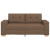 Sofa dwuosobowa, brązowa, 140 cm, tkanina