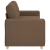 Sofa dwuosobowa, brązowa, 140 cm, tkanina