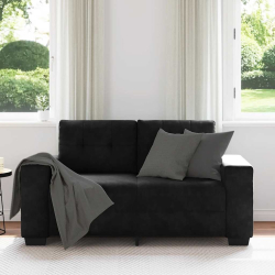 Sofa dwuosobowa czarna 120 cm aksamitna