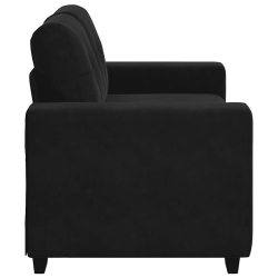 Sofa dwuosobowa czarna 120 cm aksamitna
