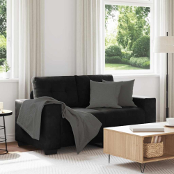 Sofa dwuosobowa czarna 120 cm aksamitna