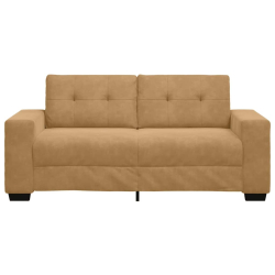 Sofa dwuosobowa, brązowa, 140 cm, aksamit