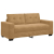 Sofa dwuosobowa, brązowa, 140 cm, aksamit
