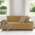 Sofa dwuosobowa, brązowa, 140 cm, aksamit