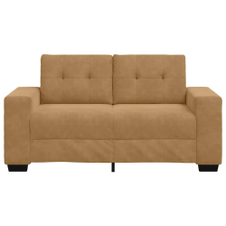 Sofa dwuosobowa brązowa 120 cm aksamitna