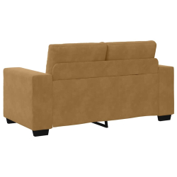 Sofa dwuosobowa brązowa 120 cm aksamitna