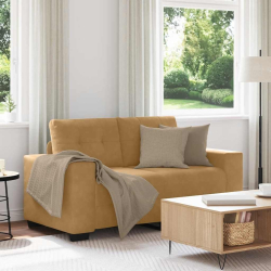 Sofa dwuosobowa brązowa 120 cm aksamitna