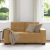 Sofa dwuosobowa brązowa 120 cm aksamitna