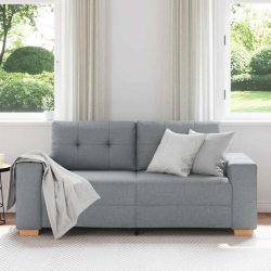 Sofa dwuosobowa, jasnoszara, 140 cm, tkanina