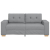 Sofa dwuosobowa, jasnoszara, 140 cm, tkanina