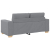 Sofa dwuosobowa, jasnoszara, 140 cm, tkanina