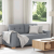 Sofa dwuosobowa, jasnoszara, 140 cm, tkanina