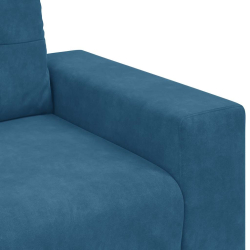 Sofa dwuosobowa, niebieska, 120 cm, aksamit