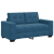 Sofa dwuosobowa, niebieska, 120 cm, aksamit