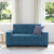 Sofa dwuosobowa, niebieska, 120 cm, aksamit