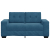 Sofa dwuosobowa, niebieska, 120 cm, aksamit