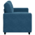 Sofa dwuosobowa, niebieska, 120 cm, aksamit