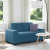 Sofa dwuosobowa, niebieska, 120 cm, aksamit