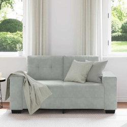 Sofa dwuosobowa Jasnoszara 120 cm Aksamit
