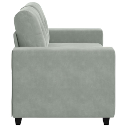 Sofa dwuosobowa Jasnoszara 120 cm Aksamit