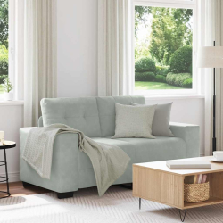 Sofa dwuosobowa Jasnoszara 120 cm Aksamit