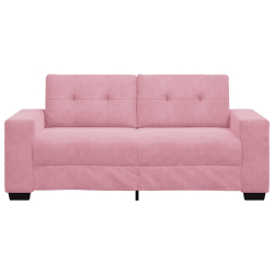 Sofa dwuosobowa, różowa, 140 cm, aksamit