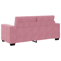 Sofa dwuosobowa, różowa, 140 cm, aksamit