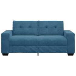 Sofa dwuosobowa, niebieska, 140 cm, aksamit