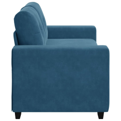 Sofa dwuosobowa, niebieska, 140 cm, aksamit