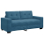 Sofa dwuosobowa, niebieska, 140 cm, aksamit