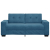 Sofa dwuosobowa, niebieska, 140 cm, aksamit