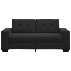 Sofa dwuosobowa czarna 140 cm aksamitna