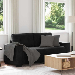 Sofa dwuosobowa czarna 140 cm aksamitna
