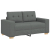 Sofa dwuosobowa, ciemnoszara, 120 cm, tkanina