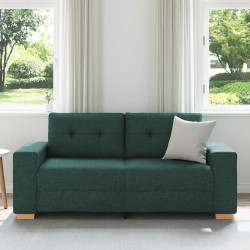 Sofa dwuosobowa, ciemnozielona, 140 cm, tkanina
