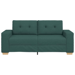 Sofa dwuosobowa, ciemnozielona, 140 cm, tkanina