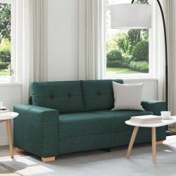 Sofa dwuosobowa, ciemnozielona, 140 cm, tkanina