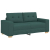 Sofa dwuosobowa, ciemnozielona, 140 cm, tkanina