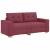 Sofa dwuosobowa, wino czerwone, 140 cm, tkanina