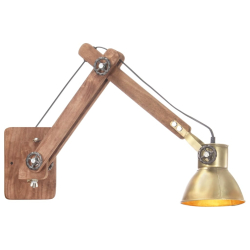 Lampa ścienna w industrialnym stylu, mosiężna, okrągła, E27