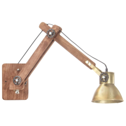 Lampa ścienna w industrialnym stylu, mosiężna, okrągła, E27