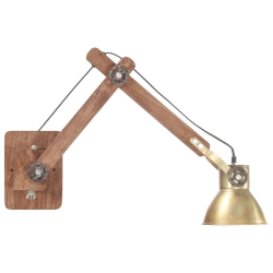 Lampa ścienna w industrialnym stylu, mosiężna, okrągła, E27