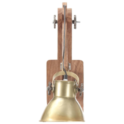 Lampa ścienna w industrialnym stylu, mosiężna, okrągła, E27
