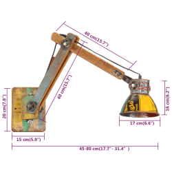 Lampa ścienna w industrialnym stylu, kolorowa, okrągła, E27