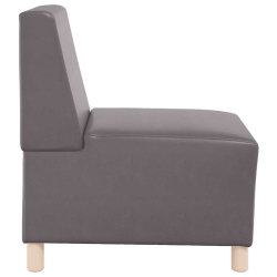 Sofa Fotel Szary 55 cm Skóra ekologiczna