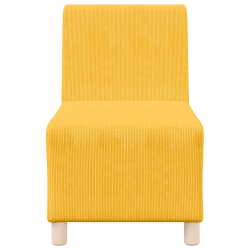 Sofa Fotel Jasnożółty 55 cm Tkanina Kordowa
