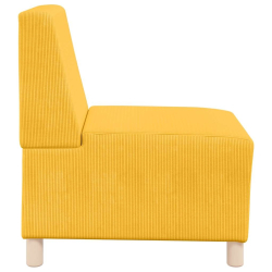 Sofa Fotel Jasnożółty 55 cm Tkanina Kordowa