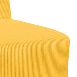 Sofa Fotel Jasnożółty 55 cm Tkanina Kordowa