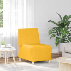 Sofa Fotel Jasnożółty 55 cm Tkanina Kordowa